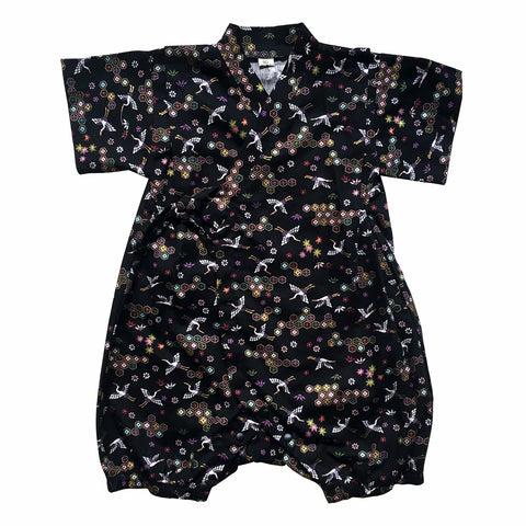 Okiddo Bronzing Crane Baby Romper (Black)