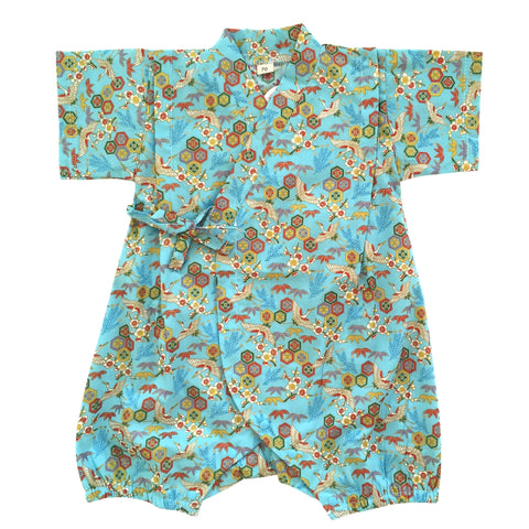 Okiddo Bronzing Crane Baby Romper (Blue)