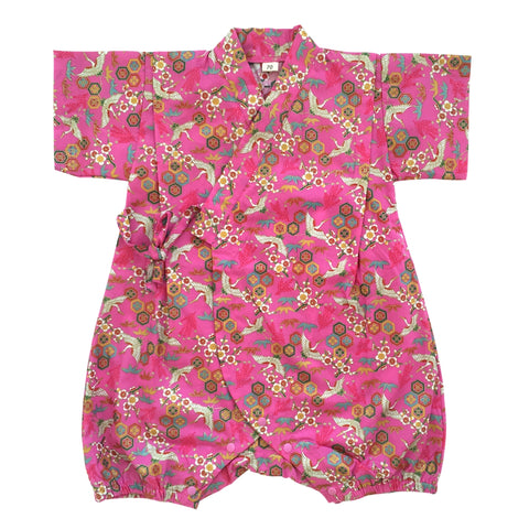 Okiddo Bronzing Crane Baby Romper (Hot Pink)