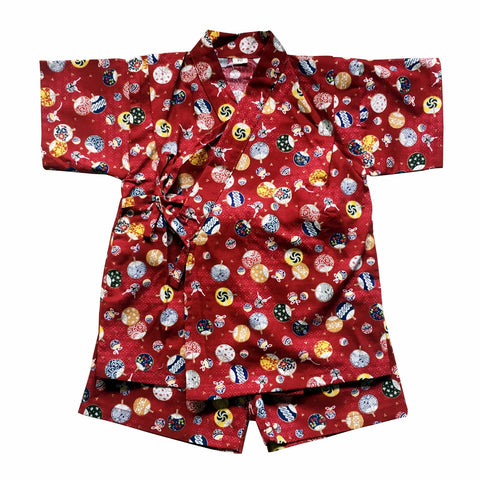 Okiddo Bronzing Uchiwa Boy/Girl Suit (Red)